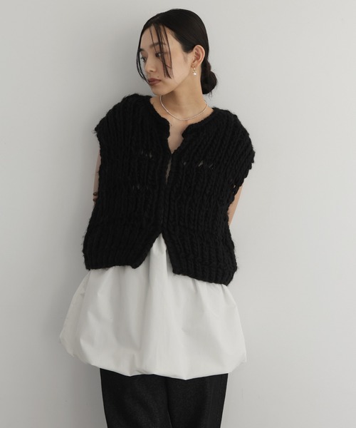 hellam（へラム）の「ケーブルバルーンキャミトップス（キャミソール・レディース・ブラック/アイボリー・FREE）」の5枚目の写真