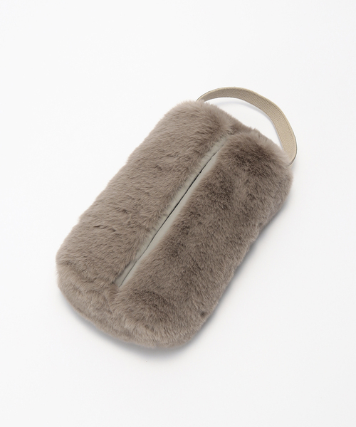 journal standard Furniture （ジャーナルスタンダードファニチャー）の「TISSUE BOX CASE FUR　フェイクファー ティッシュボックス（ダストボックス・レディース・ベージュ/ブルー系その他/ブラウン/チャコールグレー・FREE）」の5枚目の写真