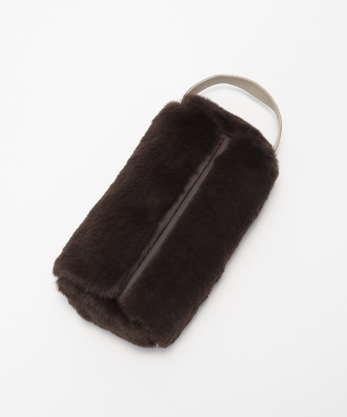 journal standard Furniture （ジャーナルスタンダードファニチャー）の「TISSUE BOX CASE FUR　フェイクファー ティッシュボックス（ダストボックス・レディース・ベージュ/ブルー系その他/ブラウン/チャコールグレー・FREE）」の6枚目の写真