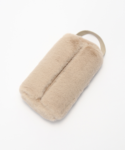 journal standard Furniture （ジャーナルスタンダードファニチャー）の「TISSUE BOX CASE FUR　フェイクファー ティッシュボックス（ダストボックス・レディース・ベージュ/ブルー系その他/ブラウン/チャコールグレー・FREE）」の7枚目の写真