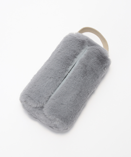 journal standard Furniture （ジャーナルスタンダードファニチャー）の「TISSUE BOX CASE FUR　フェイクファー ティッシュボックス（ダストボックス・レディース・ベージュ/ブルー系その他/ブラウン/チャコールグレー・FREE）」の8枚目の写真