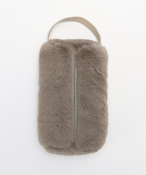 journal standard Furniture （ジャーナルスタンダードファニチャー）の「TISSUE BOX CASE FUR　フェイクファー ティッシュボックス（ダストボックス・レディース・ベージュ/ブルー系その他/ブラウン/チャコールグレー・FREE）」の12枚目の写真
