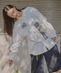 【WHIMSIC】メルティング アフタヌーン グラフィックプリントシャツ