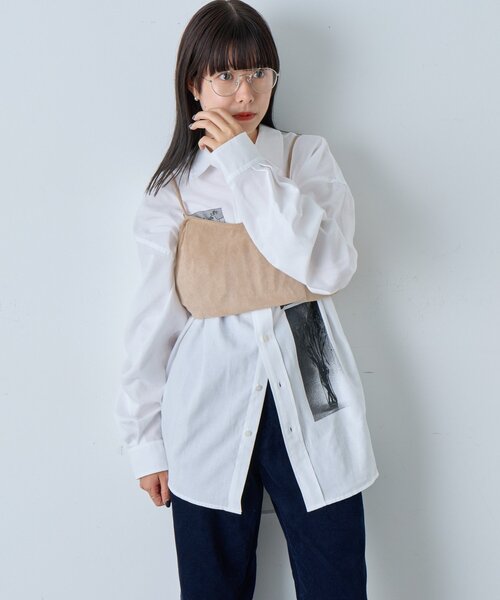 WHIMSIC（ウィムジック）の「【WHIMSIC】メルティング アフタヌーン グラフィックプリントシャツ（シャツ/ブラウス・レディース・ブルー/ホワイト・FREE）」の7枚目の写真