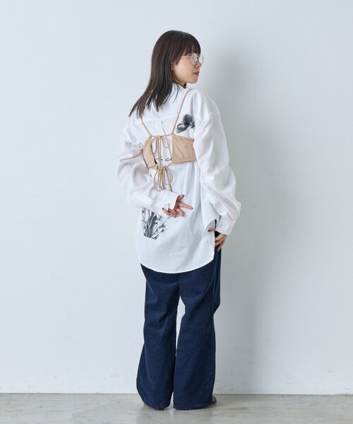 WHIMSIC（ウィムジック）の「【WHIMSIC】メルティング アフタヌーン グラフィックプリントシャツ（シャツ/ブラウス・レディース・ブルー/ホワイト・FREE）」の11枚目の写真