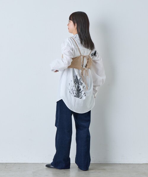 WHIMSIC（ウィムジック）の「【WHIMSIC】メルティング アフタヌーン グラフィックプリントシャツ（シャツ/ブラウス・レディース・ブルー/ホワイト・FREE）」の14枚目の写真