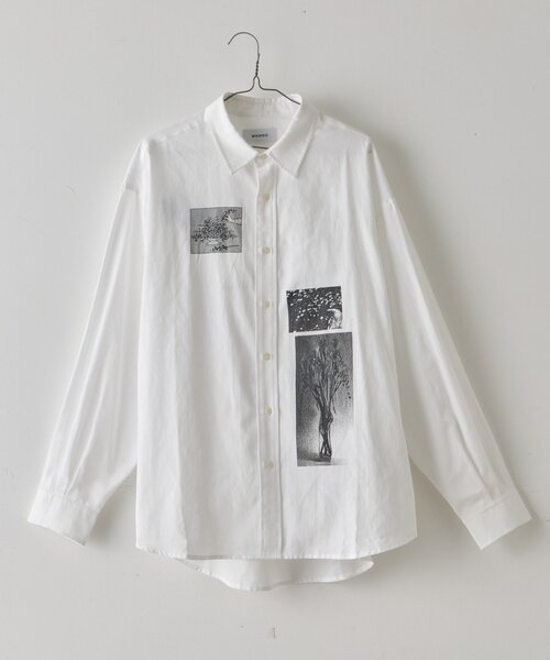 WHIMSIC（ウィムジック）の「【WHIMSIC】メルティング アフタヌーン グラフィックプリントシャツ（シャツ/ブラウス・レディース・ブルー/ホワイト・FREE）」の16枚目の写真