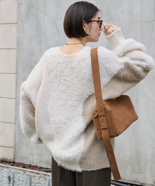 ウォッシャブル】2WAY ふわもこボリューム シャギーMIX ダブルジップ