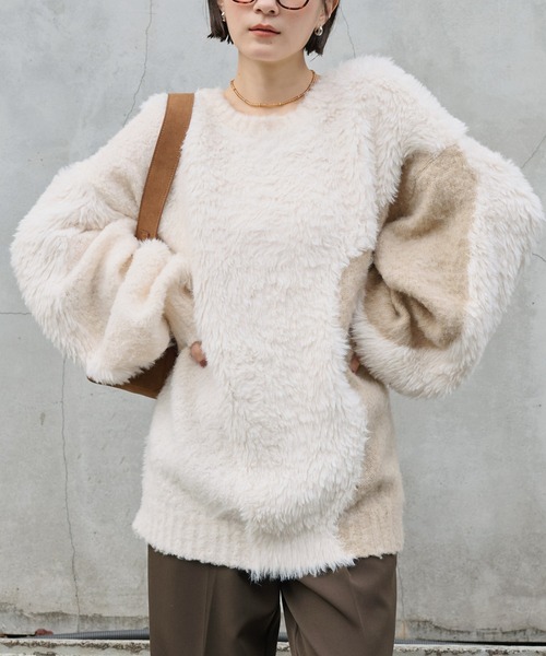 ウォッシャブル】2WAY ふわもこボリューム シャギーMIX ダブルジップ