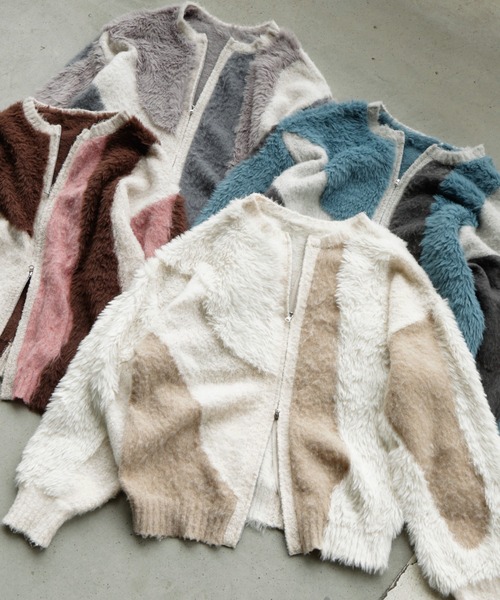 ウォッシャブル】2WAY ふわもこボリューム シャギーMIX ダブルジップ