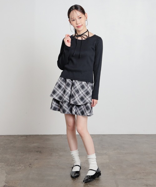 Honeys(ハニーズ)の「ミニティアードスカート(スカート・レディース・ブラック系その他/グレー系その他/ブラウン系その他・L/M/S)」の5枚目の写真