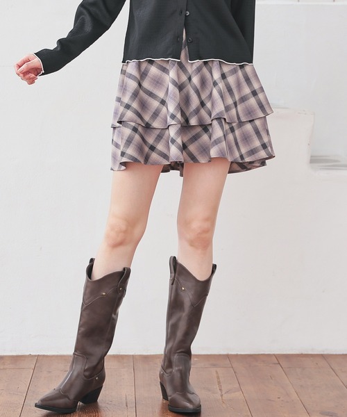 Honeys(ハニーズ)の「ミニティアードスカート(スカート・レディース・ブラック系その他/グレー系その他/ブラウン系その他・L/M/S)」の11枚目の写真