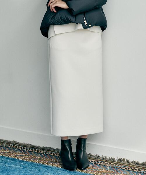 UNTITLED（アンタイトル）の「【セットアップ可/洗える/ウエストゴム】ダンボールジャージスカート（スカート・レディース・アイボリー/チャコールグレー/ブラック・03/02/00/04/01/42/44/46/48/50）」の13枚目の写真