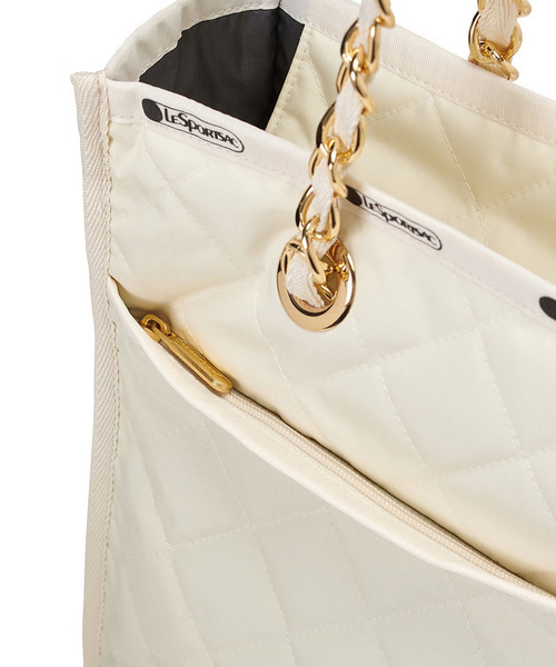 LeSportsac（レスポートサック）の「CHAIN N/S TOTE サンドバーチェーンキルト（トートバッグ・レディース・ホワイト・FREE）」の7枚目の写真