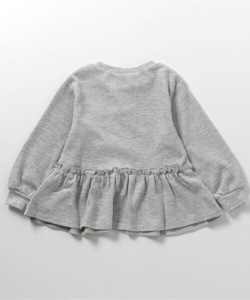 apres les cours（アプレレクール）の「【新色追加】ワッフルペプラムハートモチーフTシャツ（Tシャツ/カットソー・キッズ・オフホワイト/ミント/アイボリー/グレー/マスタード/ローズ/ネイビー/イエロー/グリーン/ピンク・140/130/80/120/110/100/90）」の20枚目の写真