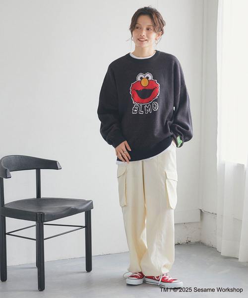 セール】【セサミストリート】エルモ/ELMOジャガードニット《SESAME