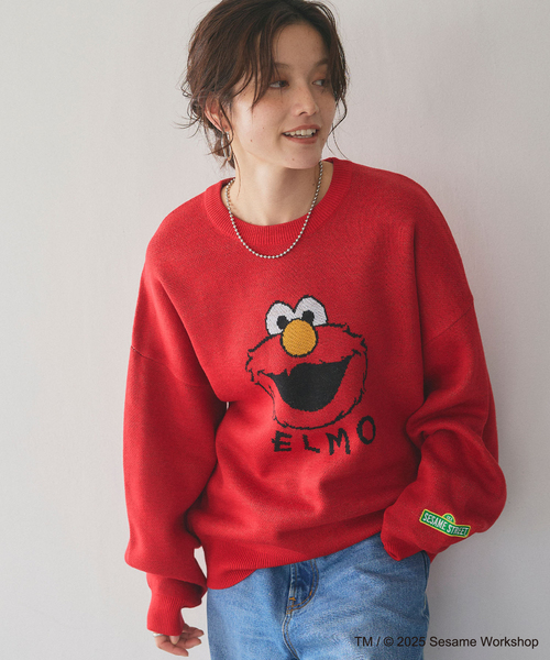 セール】【セサミストリート】エルモ/ELMOジャガードニット《SESAME