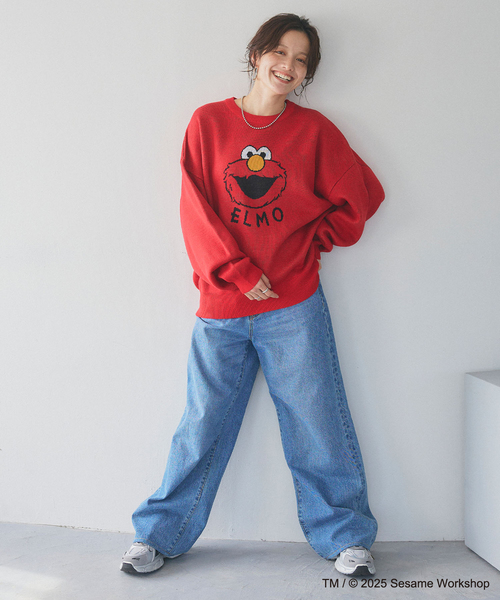 セール】【セサミストリート】エルモ/ELMOジャガードニット《SESAME