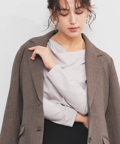 GLACIER lusso(グラシアルッソ)の「ドレープトップス(Tシャツ/カットソー・レディース・アイボリー/グレイッシュベージュ/ブラック・L/LL/M/S)」の3枚目の写真