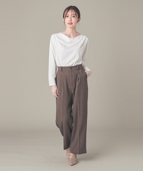 GLACIER lusso(グラシアルッソ)の「ドレープトップス(Tシャツ/カットソー・レディース・アイボリー/グレイッシュベージュ/ブラック・L/LL/M/S)」の19枚目の写真