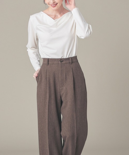 GLACIER lusso(グラシアルッソ)の「ドレープトップス(Tシャツ/カットソー・レディース・アイボリー/グレイッシュベージュ/ブラック・L/LL/M/S)」の20枚目の写真