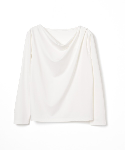 GLACIER lusso(グラシアルッソ)の「ドレープトップス(Tシャツ/カットソー・レディース・アイボリー/グレイッシュベージュ/ブラック・L/LL/M/S)」の12枚目の写真