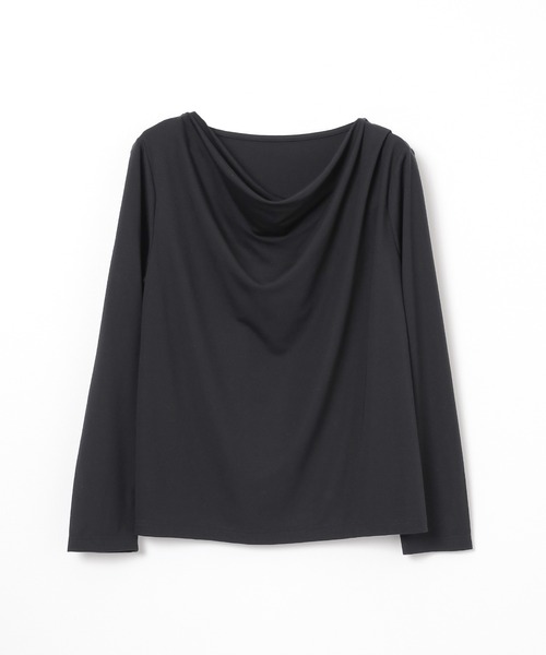 GLACIER lusso(グラシアルッソ)の「ドレープトップス(Tシャツ/カットソー・レディース・アイボリー/グレイッシュベージュ/ブラック・L/LL/M/S)」の14枚目の写真