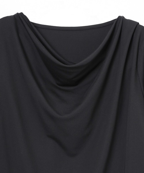 GLACIER lusso(グラシアルッソ)の「ドレープトップス(Tシャツ/カットソー・レディース・アイボリー/グレイッシュベージュ/ブラック・L/LL/M/S)」の15枚目の写真