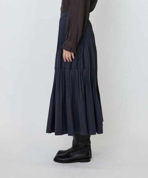 エステルガンクラブチェックティアードプリーツスカート（スカート