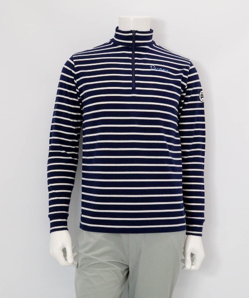 Picone CLUB(ピッコーネクラブ)の「【メンズ】ボーダー柄起毛ハイネックプルオーバー(その他トップス・メンズ・ホワイト×グレー/ブラック×ホワイト・L/LL)」の2枚目の写真