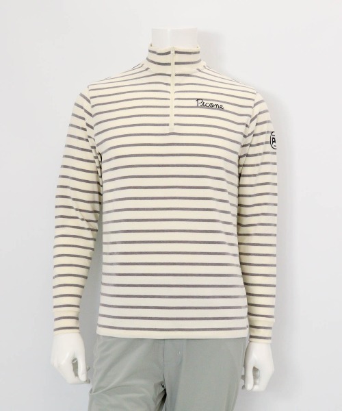 Picone CLUB(ピッコーネクラブ)の「【メンズ】ボーダー柄起毛ハイネックプルオーバー(その他トップス・メンズ・ホワイト×グレー/ブラック×ホワイト・L/LL)」の3枚目の写真