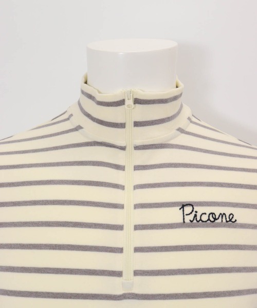 Picone CLUB(ピッコーネクラブ)の「【メンズ】ボーダー柄起毛ハイネックプルオーバー(その他トップス・メンズ・ホワイト×グレー/ブラック×ホワイト・L/LL)」の4枚目の写真