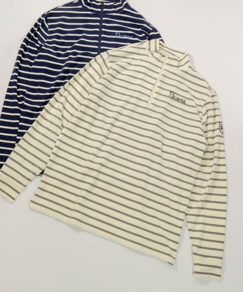 Picone CLUB(ピッコーネクラブ)の「【メンズ】ボーダー柄起毛ハイネックプルオーバー(その他トップス・メンズ・ホワイト×グレー/ブラック×ホワイト・L/LL)」の19枚目の写真