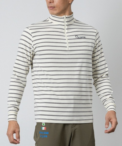 Picone CLUB(ピッコーネクラブ)の「【メンズ】ボーダー柄起毛ハイネックプルオーバー(その他トップス・メンズ・ホワイト×グレー/ブラック×ホワイト・L/LL)」の11枚目の写真