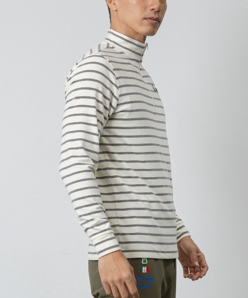 Picone CLUB(ピッコーネクラブ)の「【メンズ】ボーダー柄起毛ハイネックプルオーバー(その他トップス・メンズ・ホワイト×グレー/ブラック×ホワイト・L/LL)」の12枚目の写真