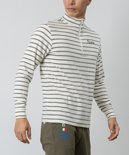 Picone CLUB(ピッコーネクラブ)の「【メンズ】ボーダー柄起毛ハイネックプルオーバー(その他トップス・メンズ・ホワイト×グレー/ブラック×ホワイト・L/LL)」の13枚目の写真