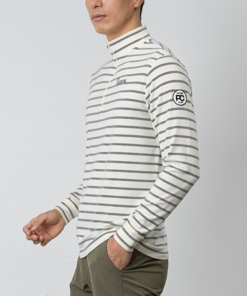 Picone CLUB(ピッコーネクラブ)の「【メンズ】ボーダー柄起毛ハイネックプルオーバー(その他トップス・メンズ・ホワイト×グレー/ブラック×ホワイト・L/LL)」の15枚目の写真