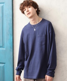 USAコットン ヘビーウェイト 胸ポケット 袖リブ サイドスリット ビッグロングTシャツ NEOSARTIC