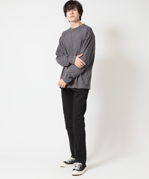 ARCADE(アーケード)の「USAコットン ヘビーウェイト 胸ポケット 袖リブ サイドスリット ビッグロングTシャツ NEOSARTIC(Tシャツ/カットソー・メンズ・ブラック/チャコールグレー/グレー/ネイビー/パープル/ダークブルー/ホワイト・M/L/LL)」の17枚目の写真