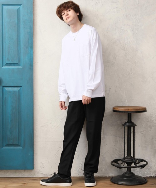 ARCADE(アーケード)の「USAコットン ヘビーウェイト 胸ポケット 袖リブ サイドスリット ビッグロングTシャツ NEOSARTIC(Tシャツ/カットソー・メンズ・ブラック/チャコールグレー/グレー/ネイビー/パープル/ダークブルー/ホワイト・M/L/LL)」の8枚目の写真
