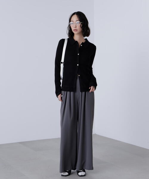 FREE'S MART(フリーズマート)の「【MFM】金ボタン襟リブニット(ニット/セーター・レディース・ブラウン/ネイビー/ブラック/レッド・FREE)」の8枚目の写真