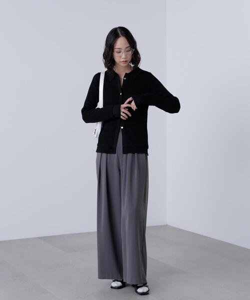 FREE'S MART(フリーズマート)の「【MFM】金ボタン襟リブニット(ニット/セーター・レディース・ブラウン/ネイビー/ブラック/レッド・FREE)」の10枚目の写真