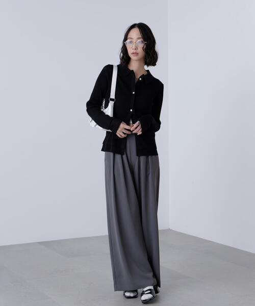 FREE'S MART(フリーズマート)の「【MFM】金ボタン襟リブニット(ニット/セーター・レディース・ブラウン/ネイビー/ブラック/レッド・FREE)」の11枚目の写真