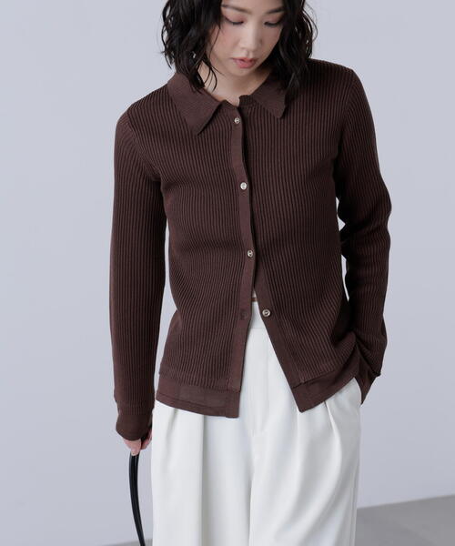 FREE'S MART(フリーズマート)の「【MFM】金ボタン襟リブニット(ニット/セーター・レディース・ブラウン/ネイビー/ブラック/レッド・FREE)」の16枚目の写真