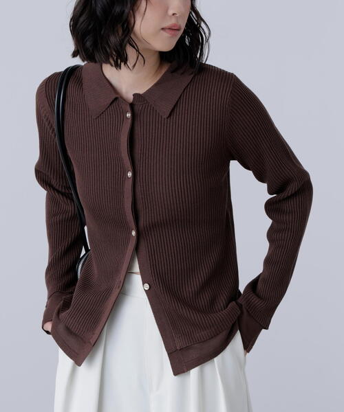 FREE'S MART(フリーズマート)の「【MFM】金ボタン襟リブニット(ニット/セーター・レディース・ブラウン/ネイビー/ブラック/レッド・FREE)」の17枚目の写真