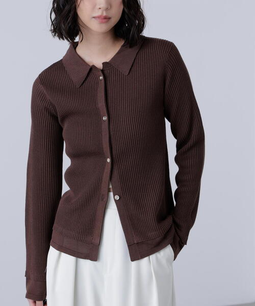 FREE'S MART(フリーズマート)の「【MFM】金ボタン襟リブニット(ニット/セーター・レディース・ブラウン/ネイビー/ブラック/レッド・FREE)」の18枚目の写真