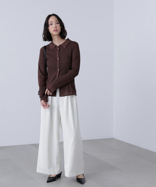 FREE'S MART(フリーズマート)の「【MFM】金ボタン襟リブニット(ニット/セーター・レディース・ブラウン/ネイビー/ブラック/レッド・FREE)」の20枚目の写真