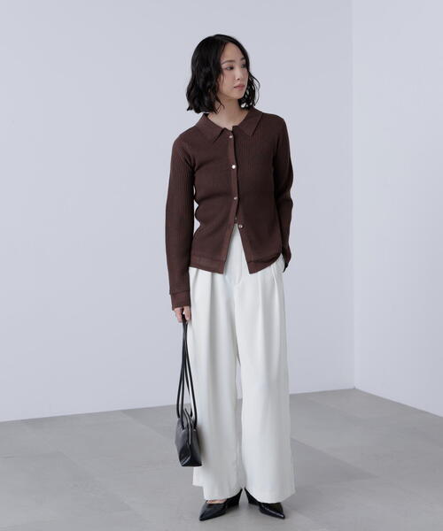 FREE'S MART(フリーズマート)の「【MFM】金ボタン襟リブニット(ニット/セーター・レディース・ブラウン/ネイビー/ブラック/レッド・FREE)」の22枚目の写真