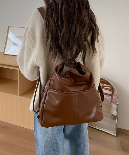 セール】【OKUOKU 0909】2WAY ソフトフェイクレザーショルダーバッグ