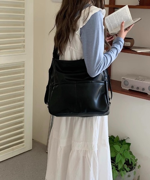 Burner(バーナー)の「【OKUOKU 0909】2WAY ソフトレザーショルダーバッグ oku-bag-5-27(ショルダーバッグ・レディース・ブラック/ブラウン・FREE)」の1枚目の写真